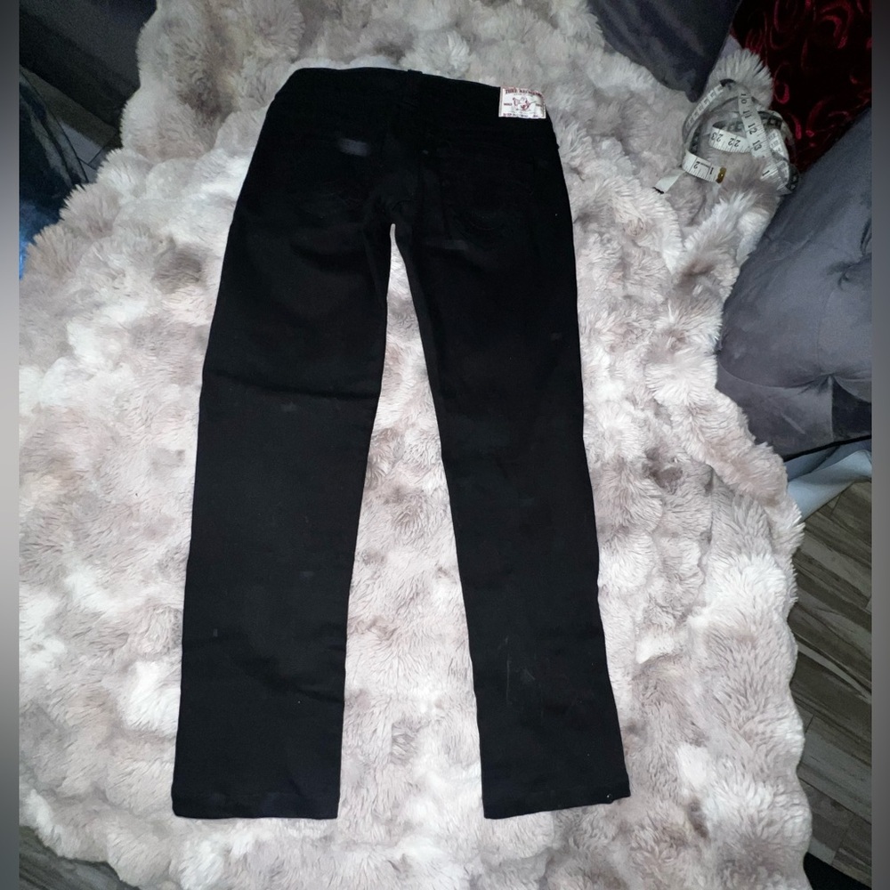 RARE True Religion "Disco Candice" Black Jeans with Front Rhinestones, 27 - Picture 4 of 12